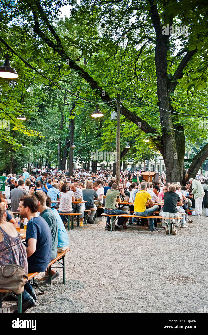 Beer garden, Augustiner Keller, Munich, Upper Bavaria, Bavaria, Germany Stock Photo