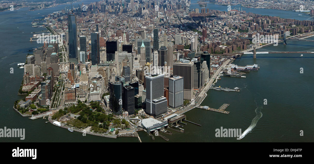 aerial photograph lower Manhattan skyline, New York City from the library of Aerial Archives Stock Photo