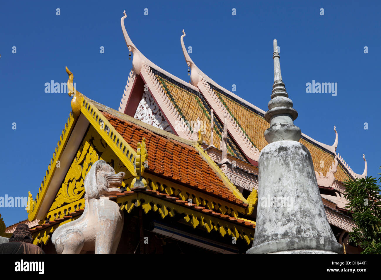 Buddhistic temple Wat Phnom, Phnom Penh, capital of, Cambodia, Asia Stock Photo