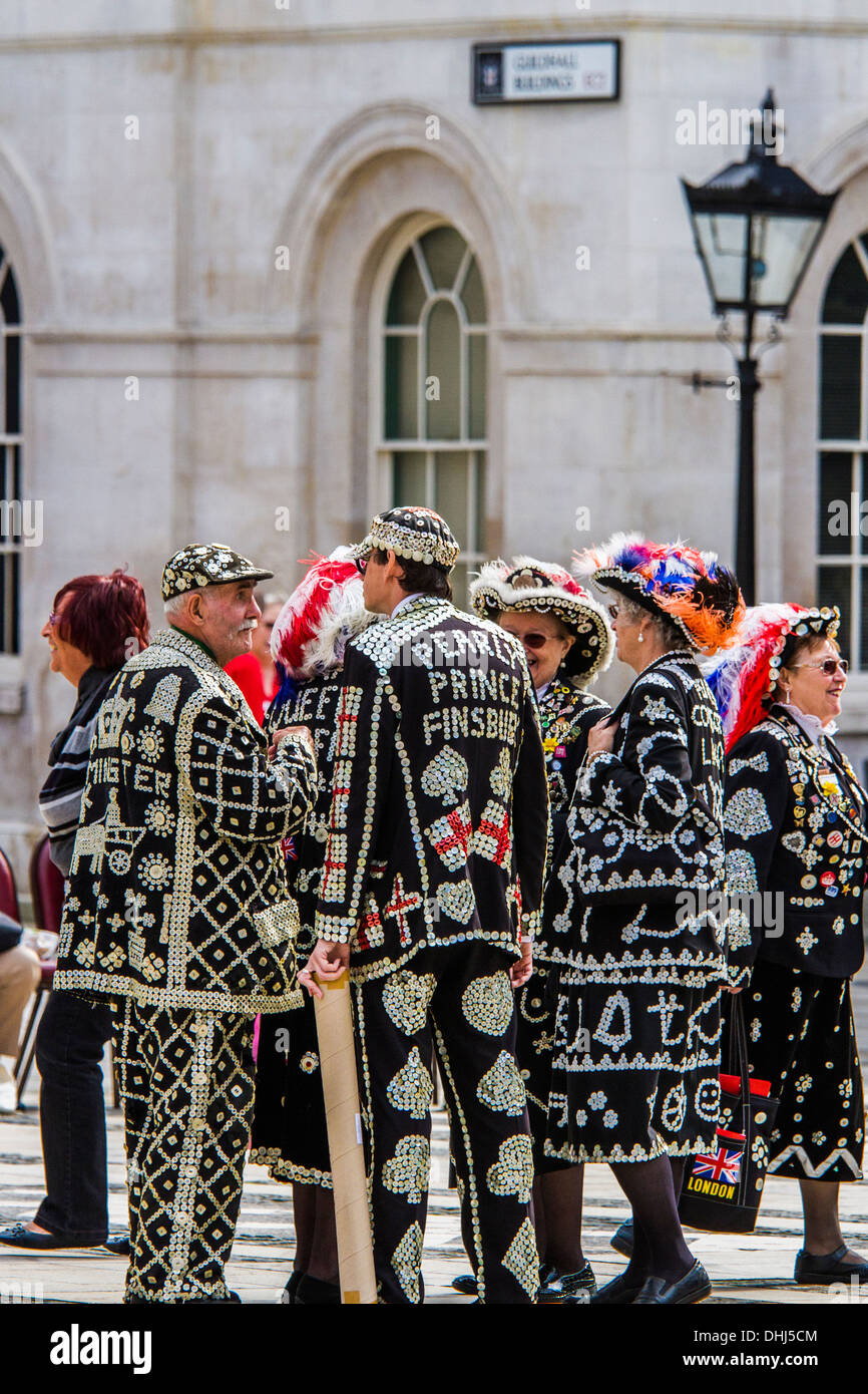 Pearly Kings&Queens Harvest Festival Parade-London Stock Photo