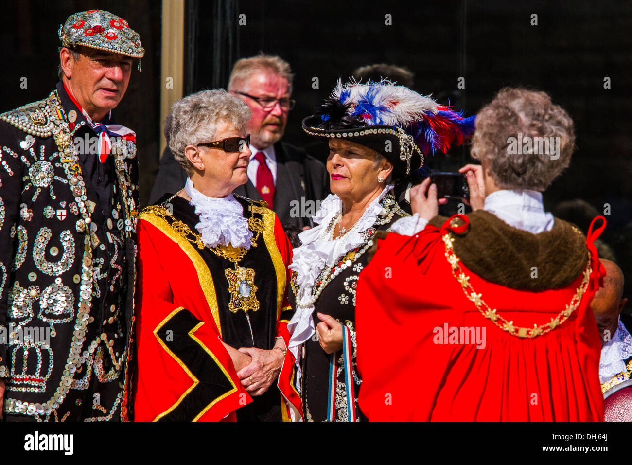 Pearly Kings&Queens Harvest Festival Parade-London Stock Photo