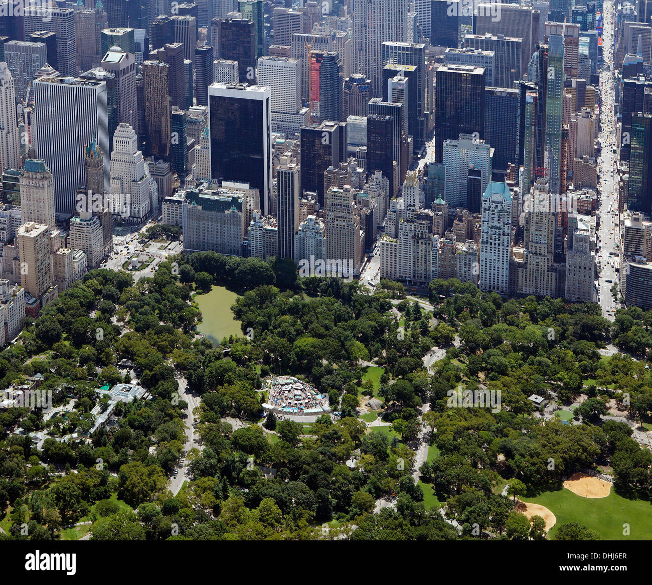 aerial photograph Central Park toward midtown Manhattan, New York City Stock Photo