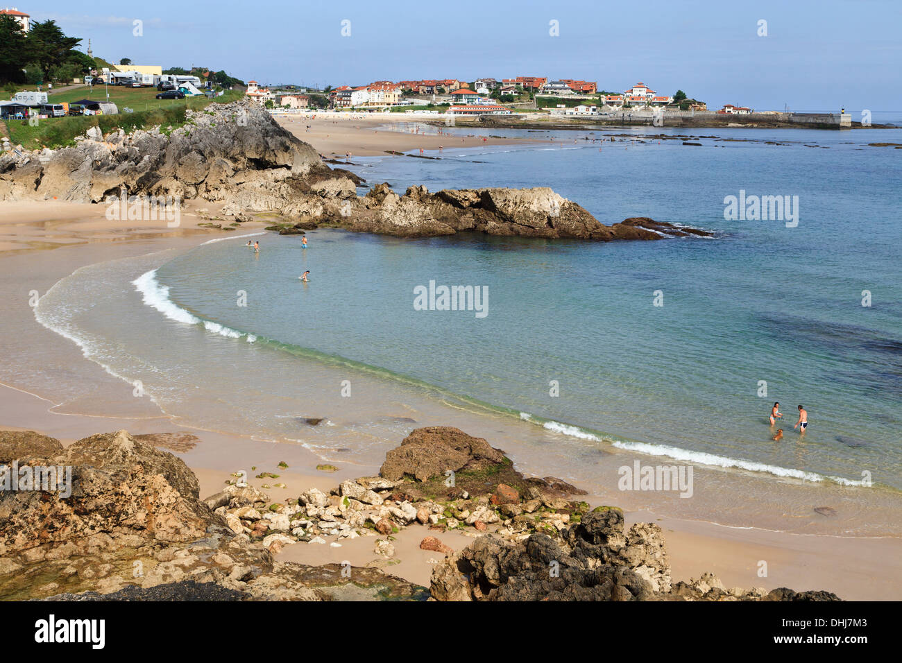 Comillas beach, Costa Verde, Cantabria, Spain Stock Photo