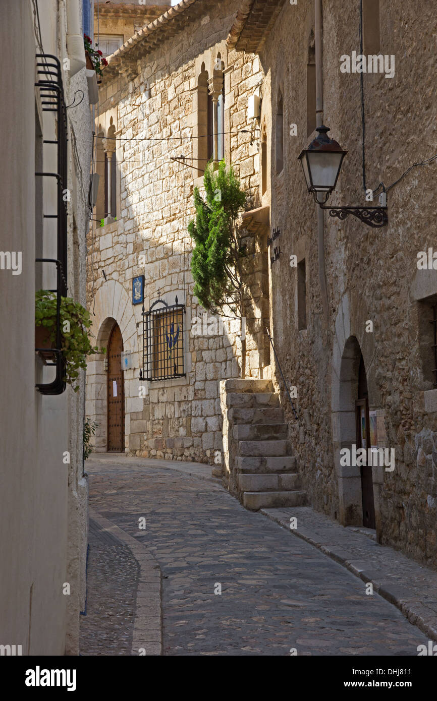 Quiet Spanish backstreet, Sitges, Spain Stock Photo Alamy