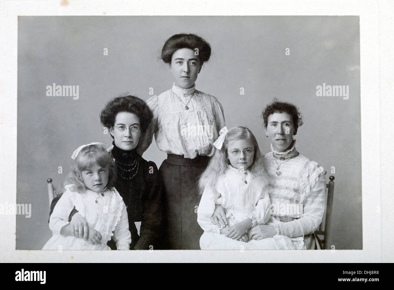 Victorian ladies and children - Historical Stock Photo