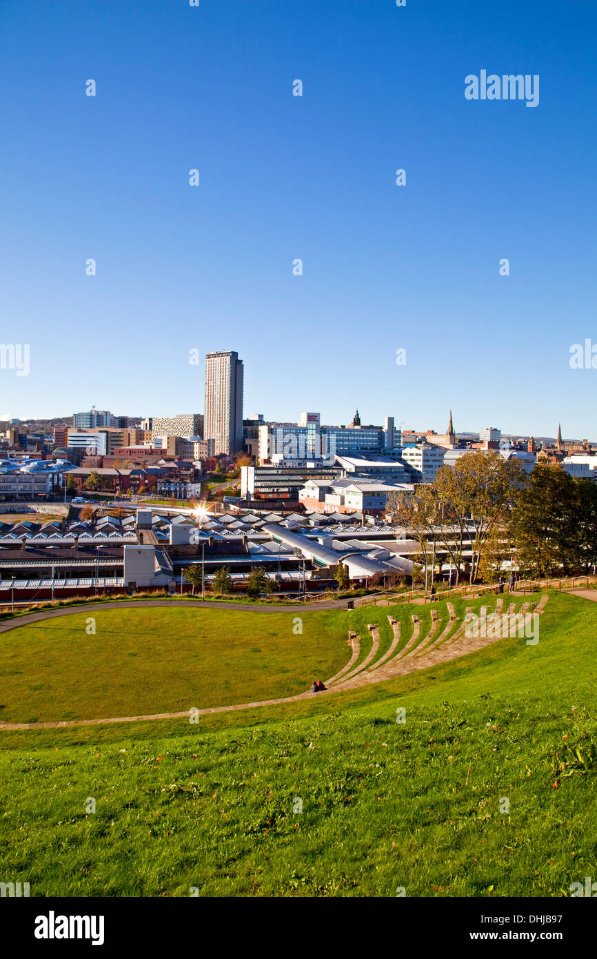 The Sheffield skyline viewed from Park Hill South Yorkshire UK Stock Photo