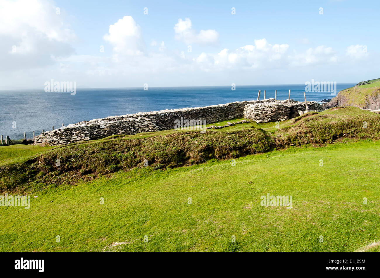 Dunbeg Fort Prehistoric Fort and earthen fortification , Slea Head Drive, Dingle Peninsula, Ireland Stock Photo