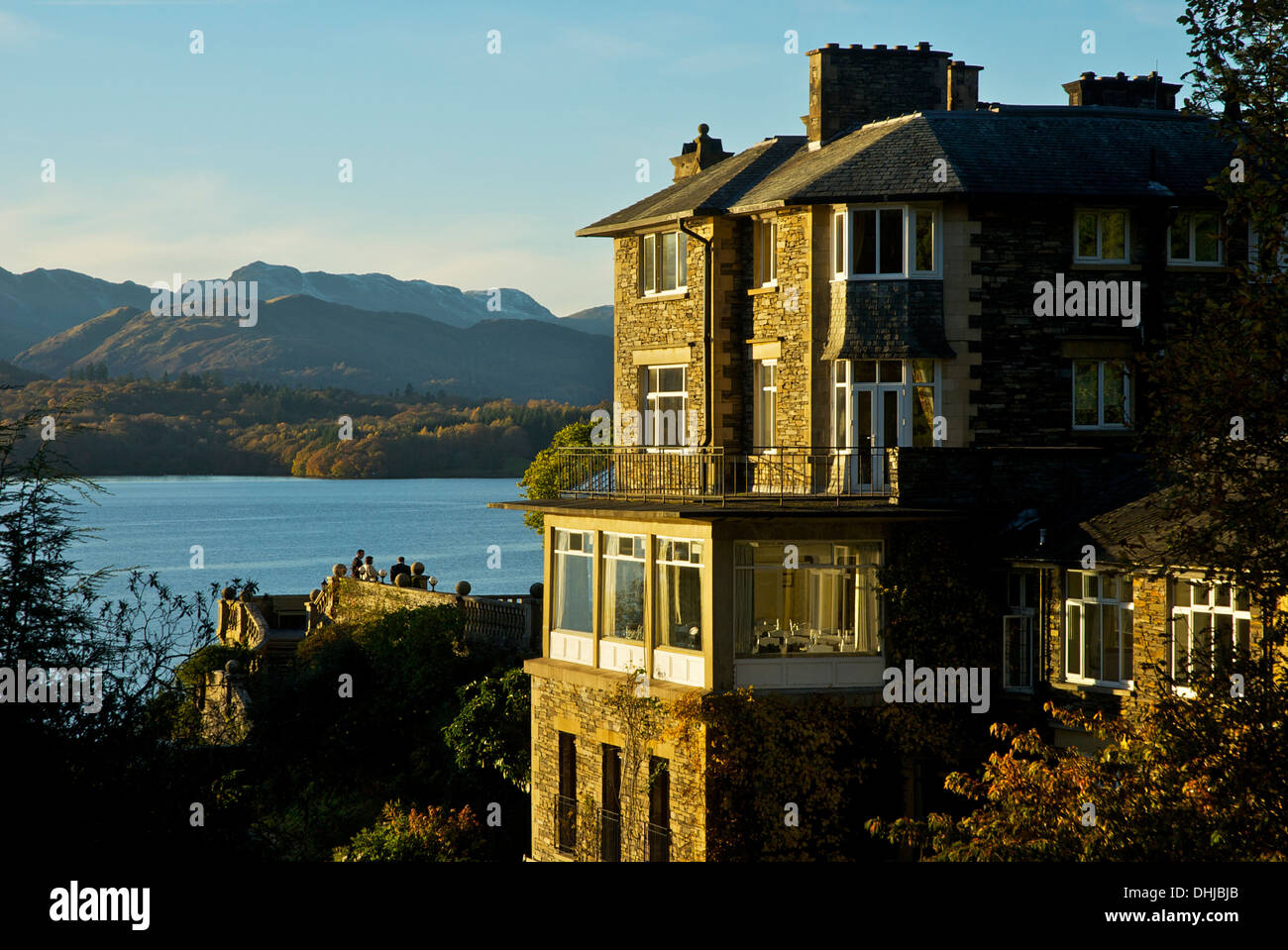 Langdale Chase Hotel on A591, overlooking Lake Windermere, Lake District National Park, Cumbria, England UK Stock Photo