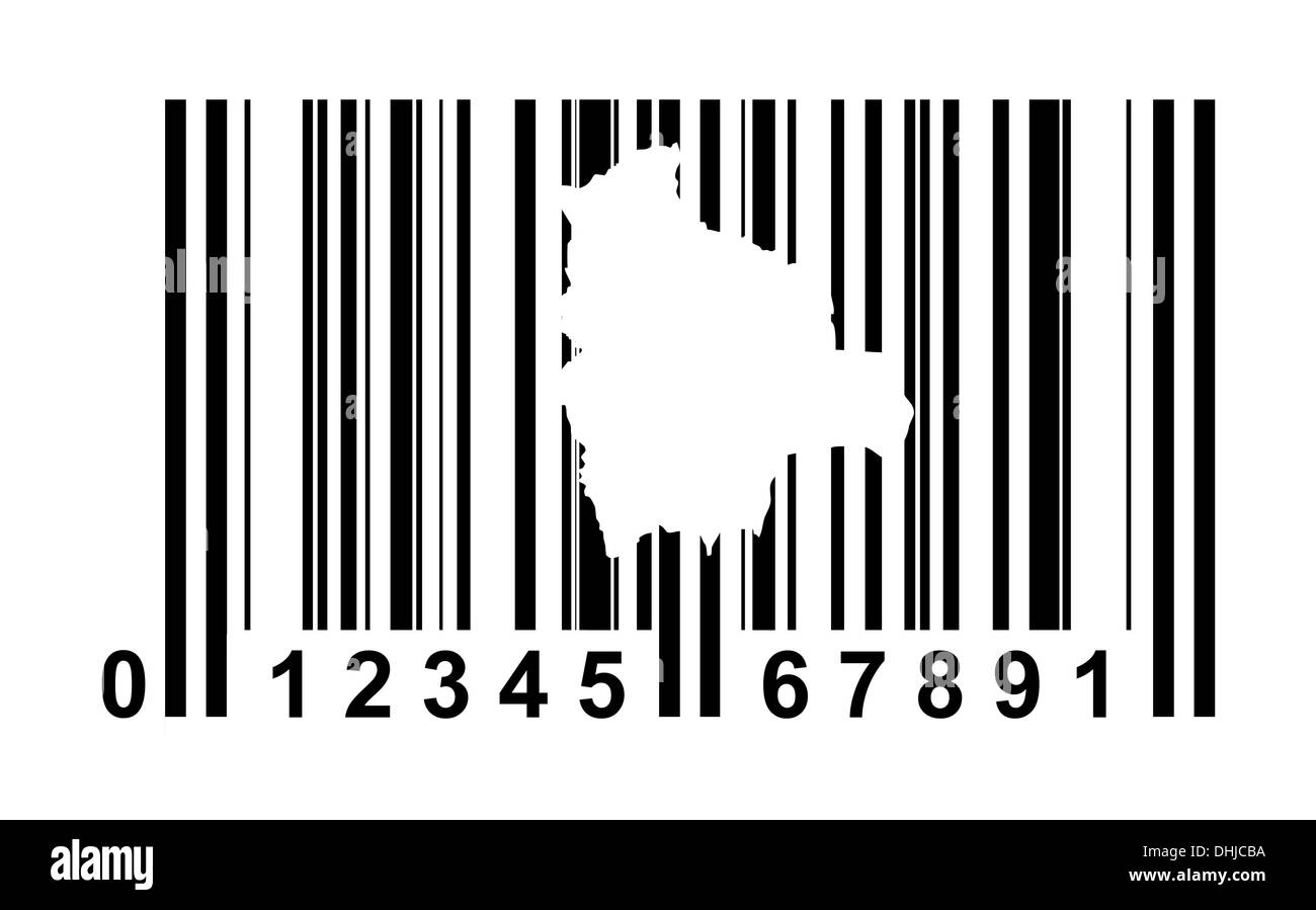 Bolivia shopping bar code isolated on white background. Stock Photo