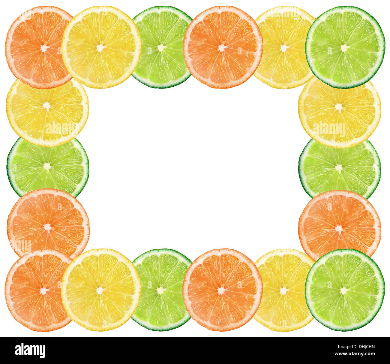 Slices of fresh citrus fruits isolated on white background Stock Photo ...