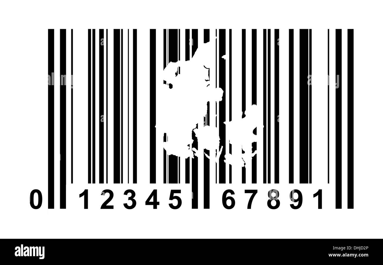 Denmark shopping bar code isolated on white background. Stock Photo