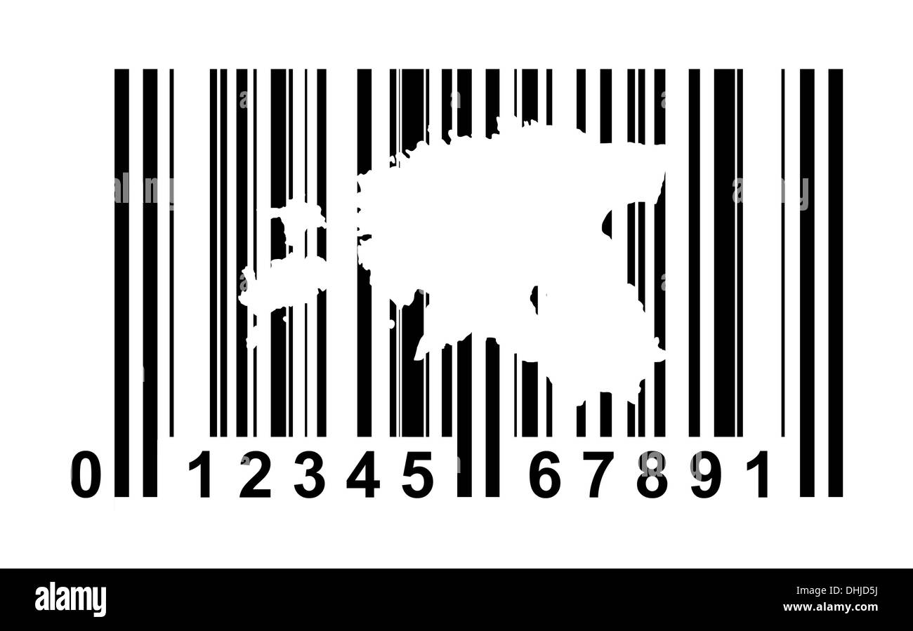 Estonia shopping bar code isolated on white background. Stock Photo