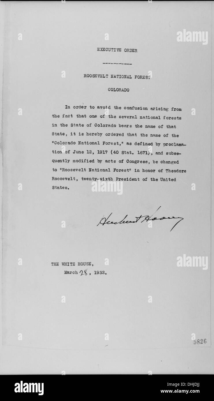 Executive Order 5826 dated March 28, 1932 in which President Herbert