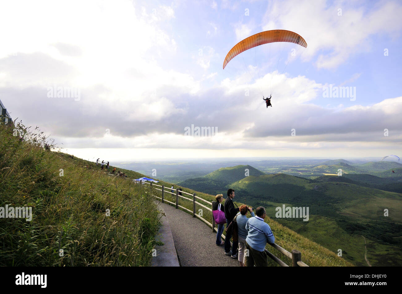 View from Puy de Dome volcano, Auvergne, France, Europe Stock Photo
