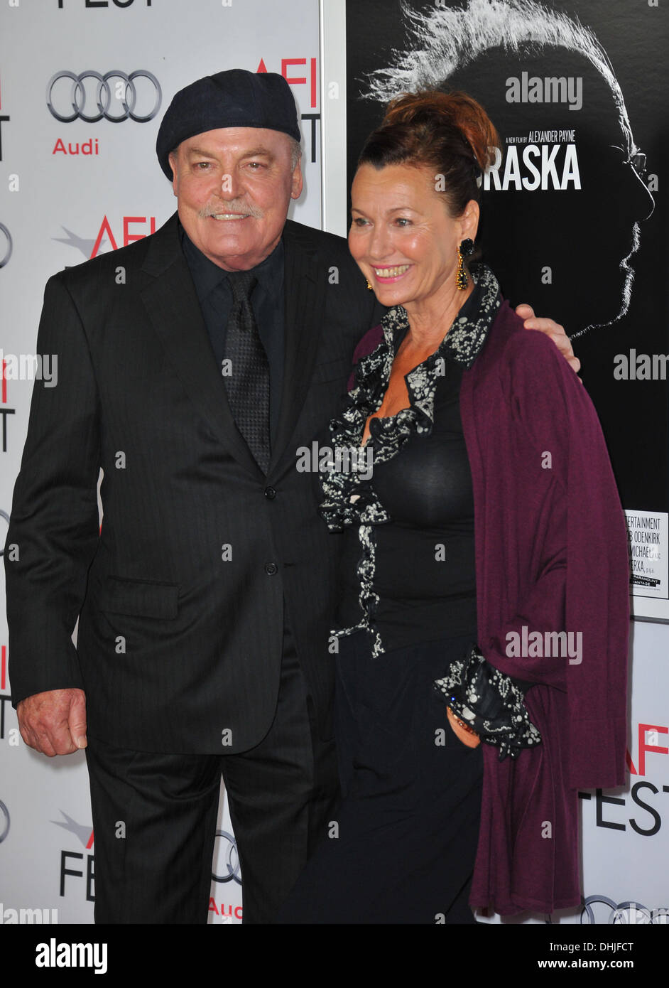 Los Angeles, California, USA. 11th Nov, 2013. Stacy Keach, Wife attending the AFI FEST 2013 Presented By Audi Screening Of ''Nebraska'' held at the TCL Chinese Theatre in Hollywood, California on November 11, 2013. 2013 © D. Long/Globe Photos/ZUMAPRESS.com/Alamy Live News Stock Photo