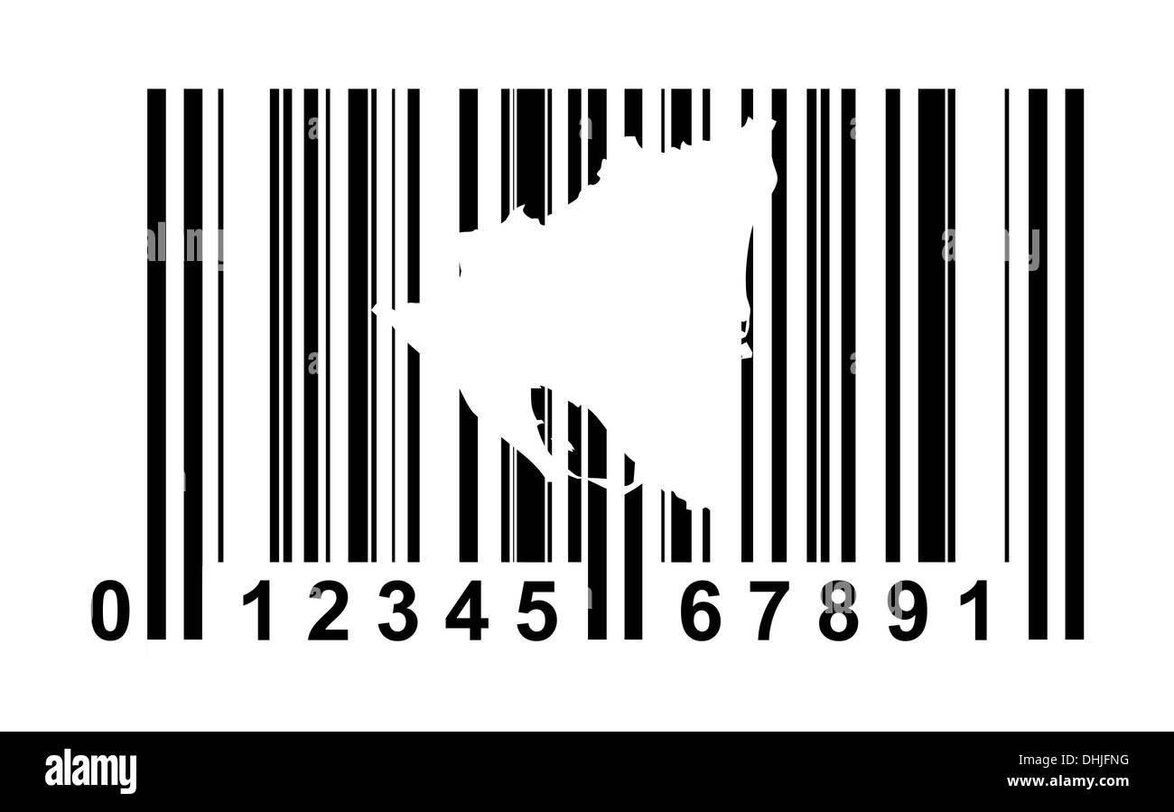 Nicaragua shopping bar code isolated on white background. Stock Photo