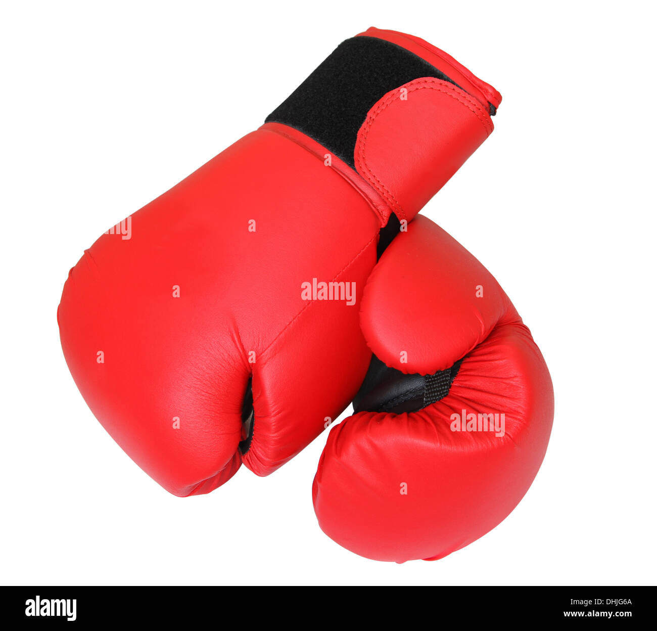 red boxing gloves isolated isolated in white Stock Photo Alamy