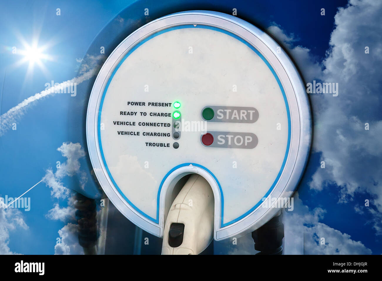 Charging station for electric hybrid car Stock Photo Alamy