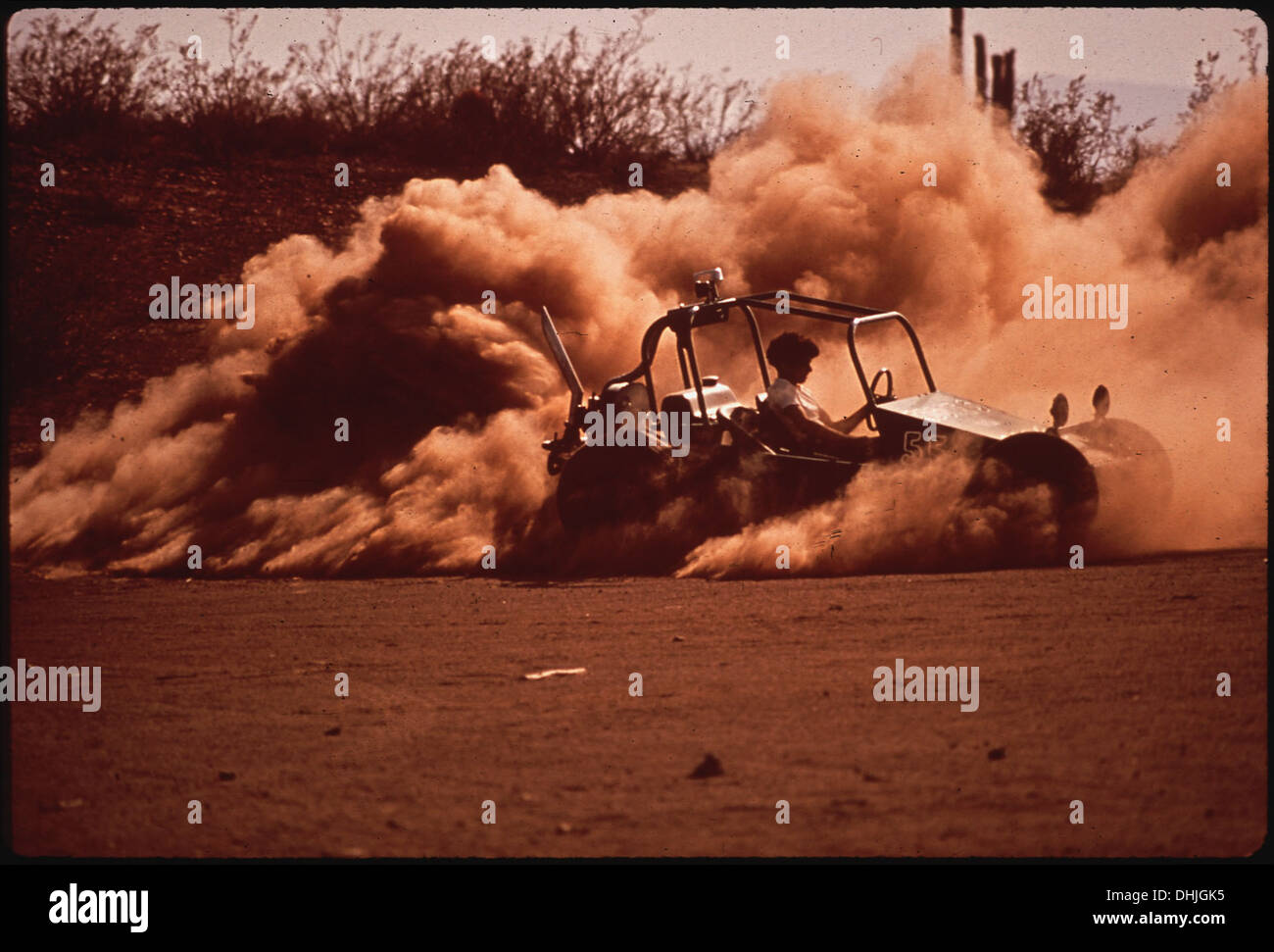 A sand buggy races across the desert terrain of Maricopa County ...