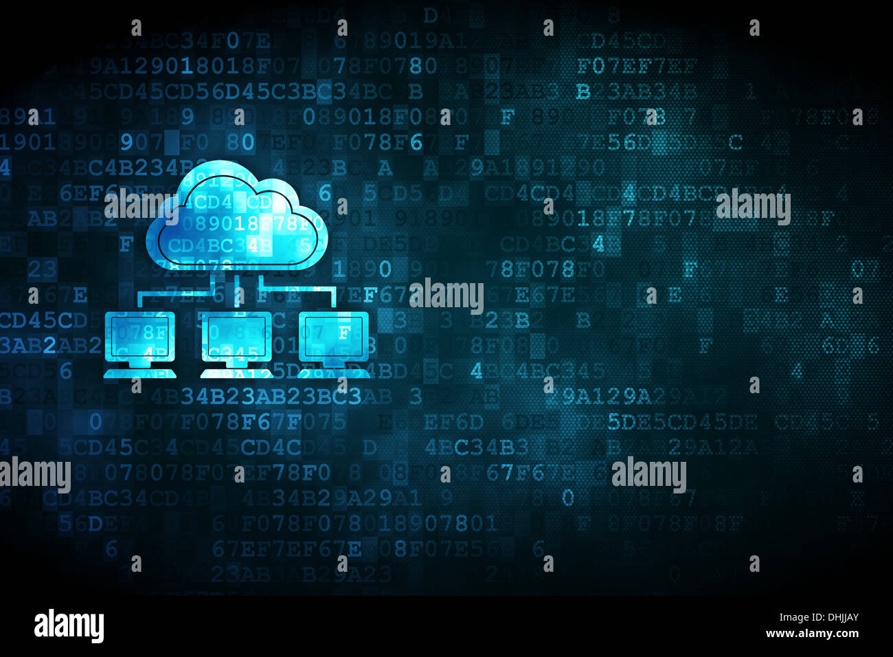 Cloud networking concept Cloud Network on digital background Stock