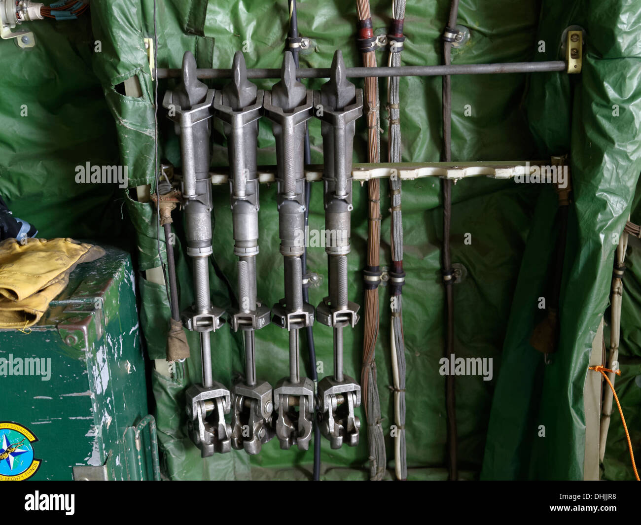 Tools in the cargo area of the Antonov An-225 Mriya airplane. Stock Photo