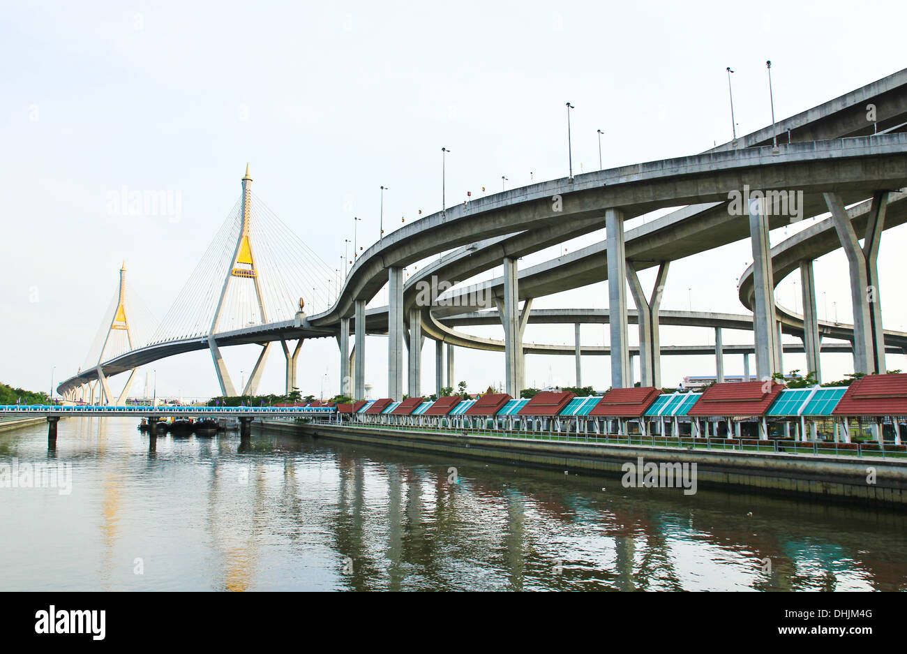 Bhumibol Bridge , Bangkok, Thailand Stock Photo