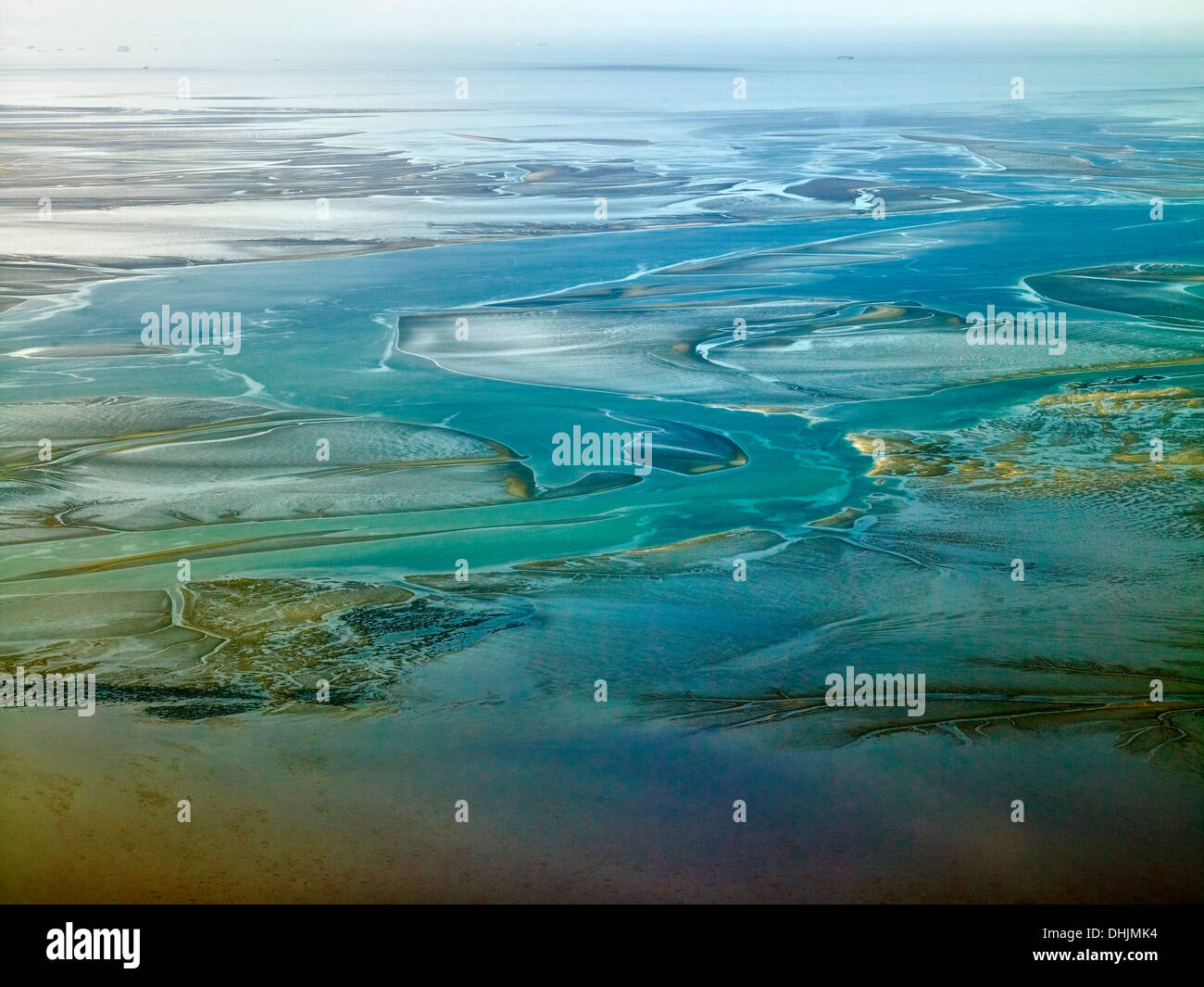 Hamburg Wadden Sea National Park at low tide, Cuxhaven, Lower Saxony, Germany Stock Photo