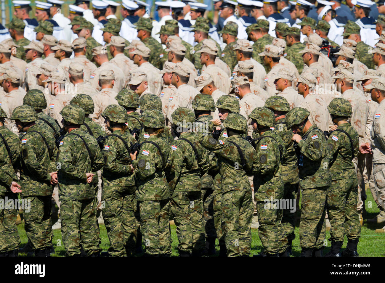 Croatian Army soldiers on parade Stock Photo