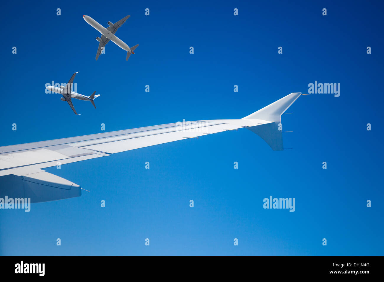 the airplane with the blue sky background Stock Photo - Alamy