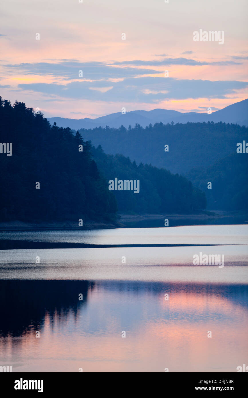 Dusk above lake in on at probably probable but near Stock Photo