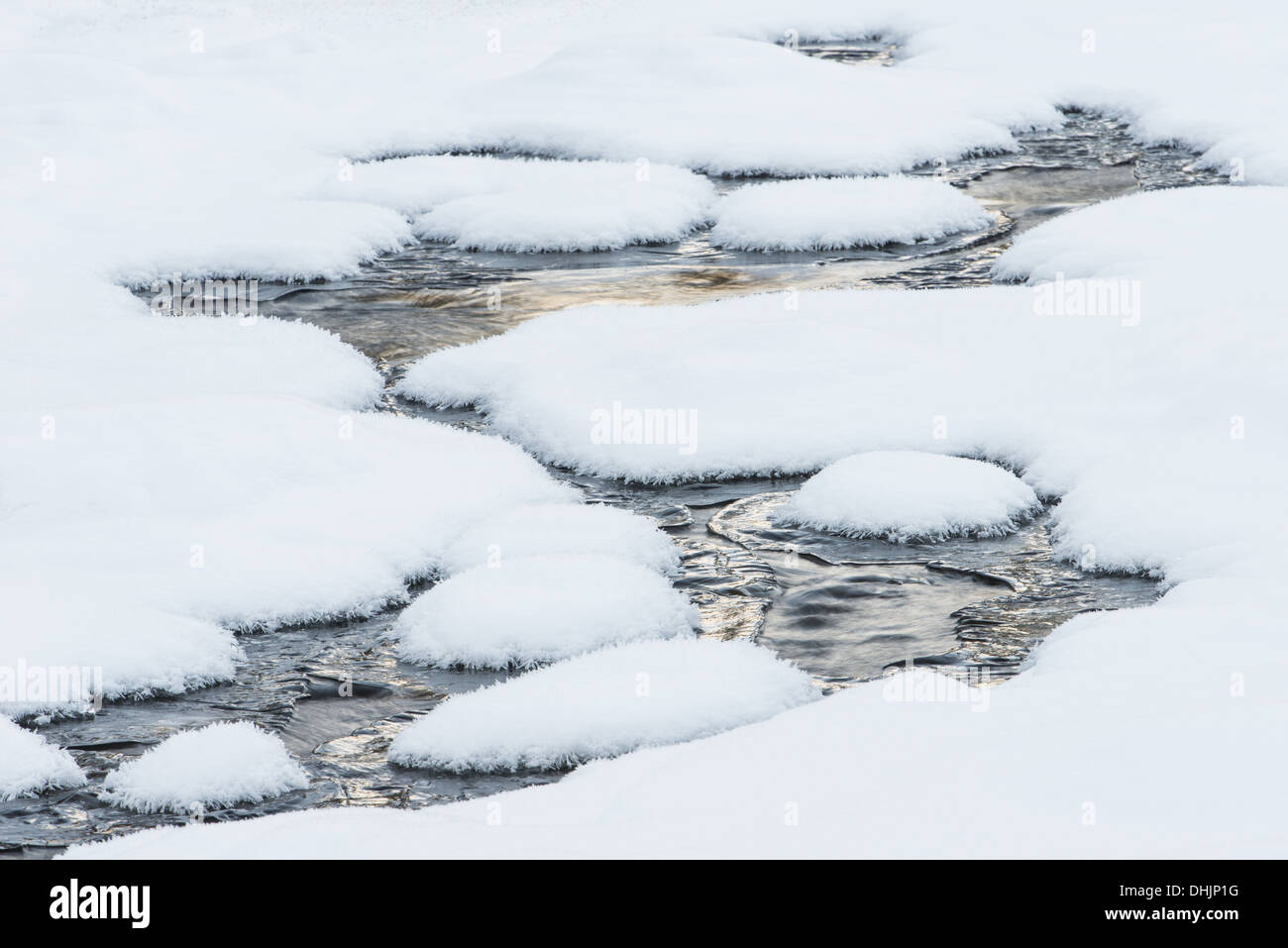 freezing creek, Muddus NP, Lapland, Sweden Stock Photo