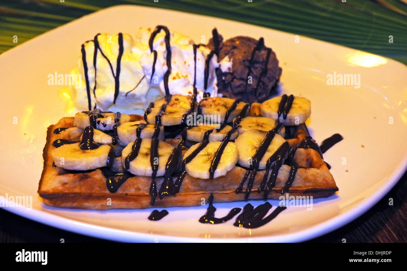 Dessert, Banana, Ice cream Stock Photo - Alamy