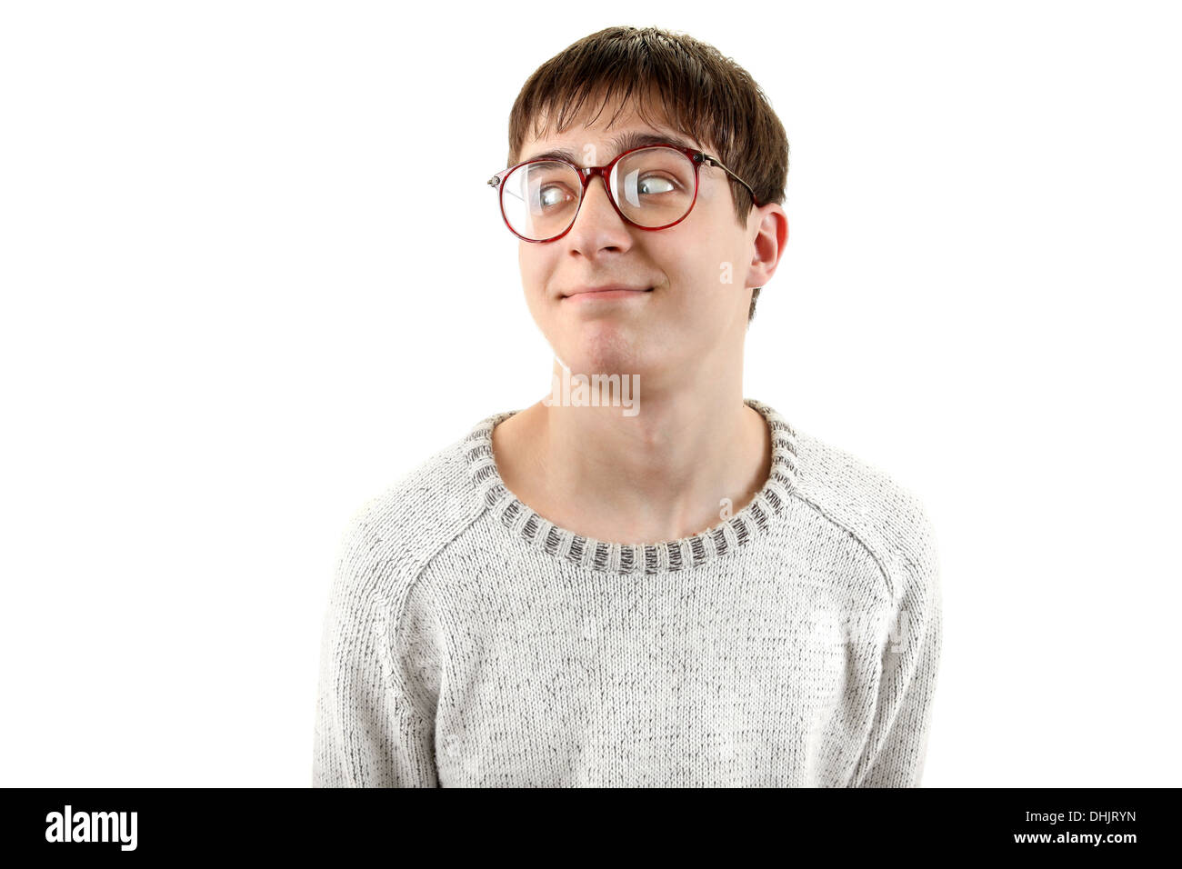 Funny Young Man in Glasses Stock Photo