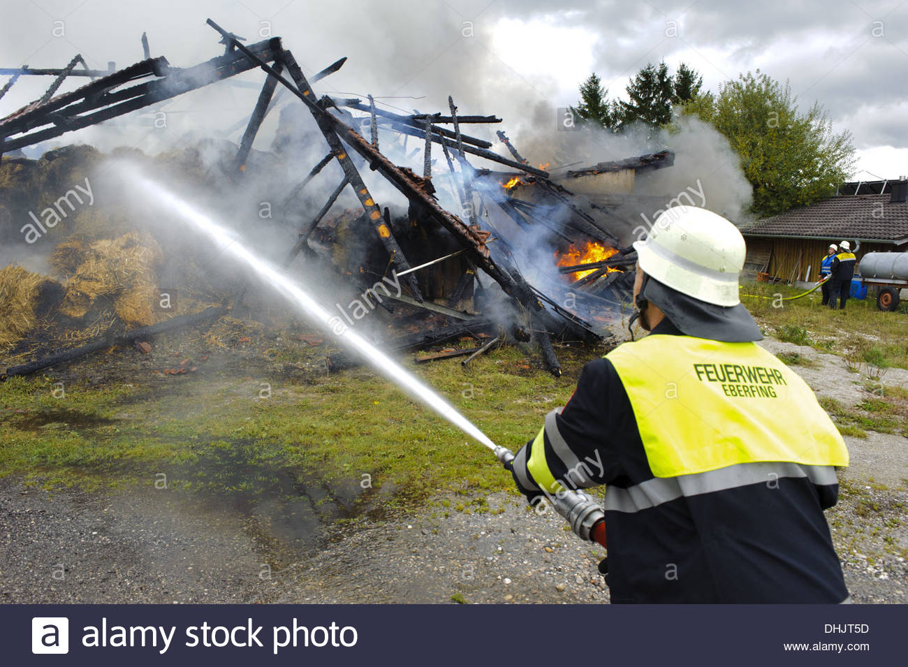 German Fire Brigade In Action Stock Photo 62494361 Alamy