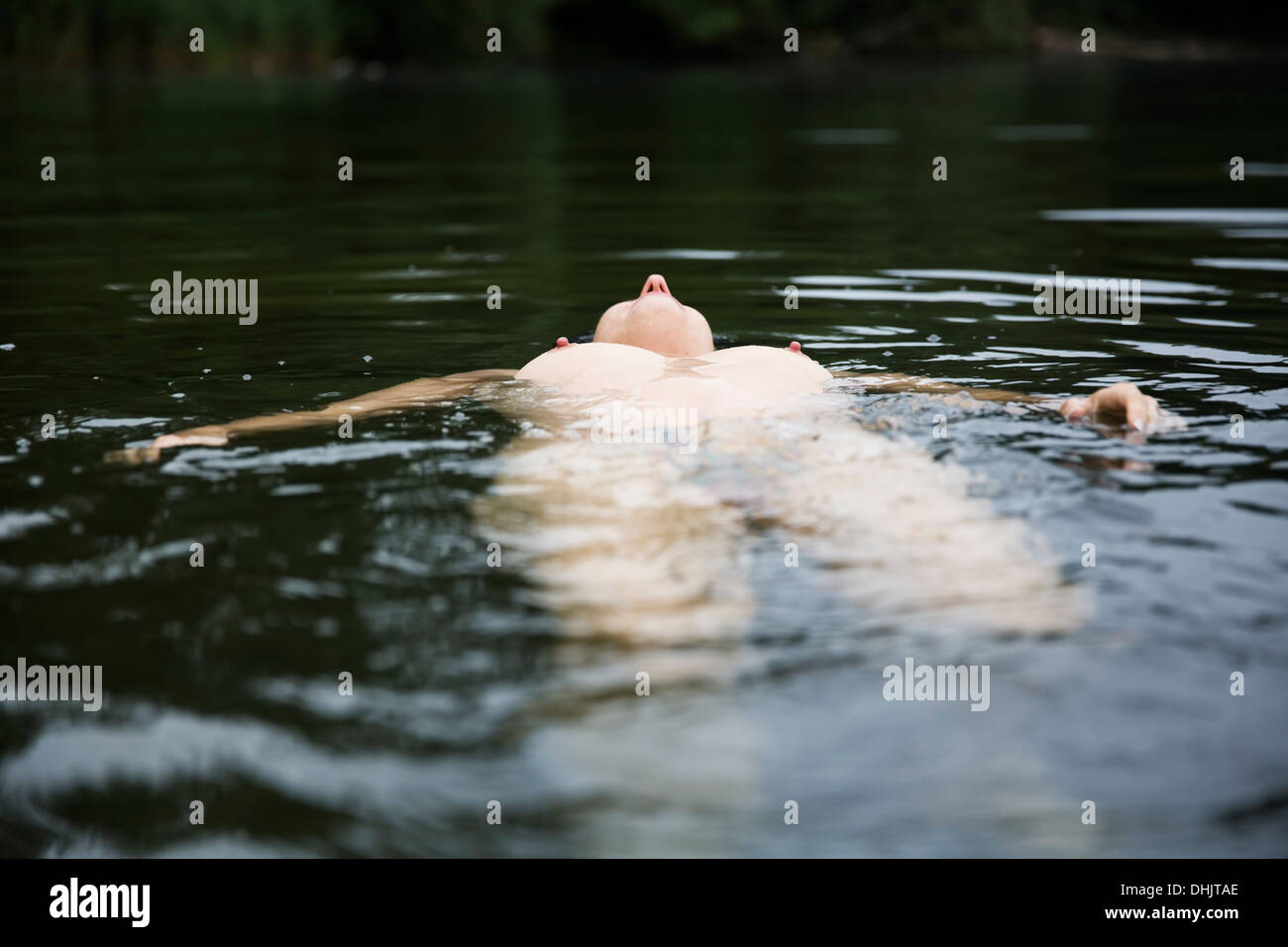 Nude in lake