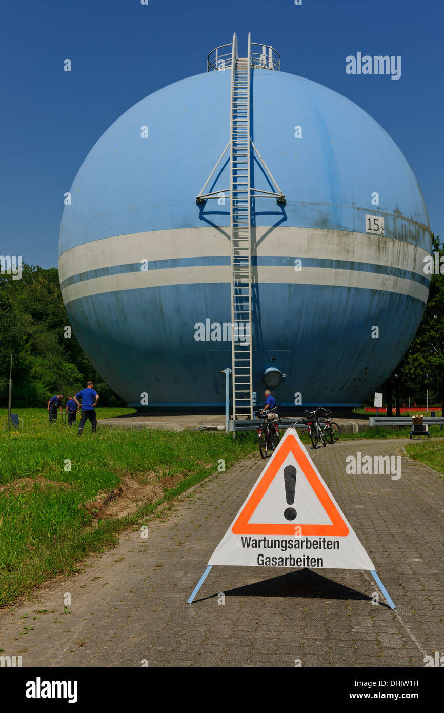 Germany, BadenWurttemberg, Gas tank of water treatment plant Stock