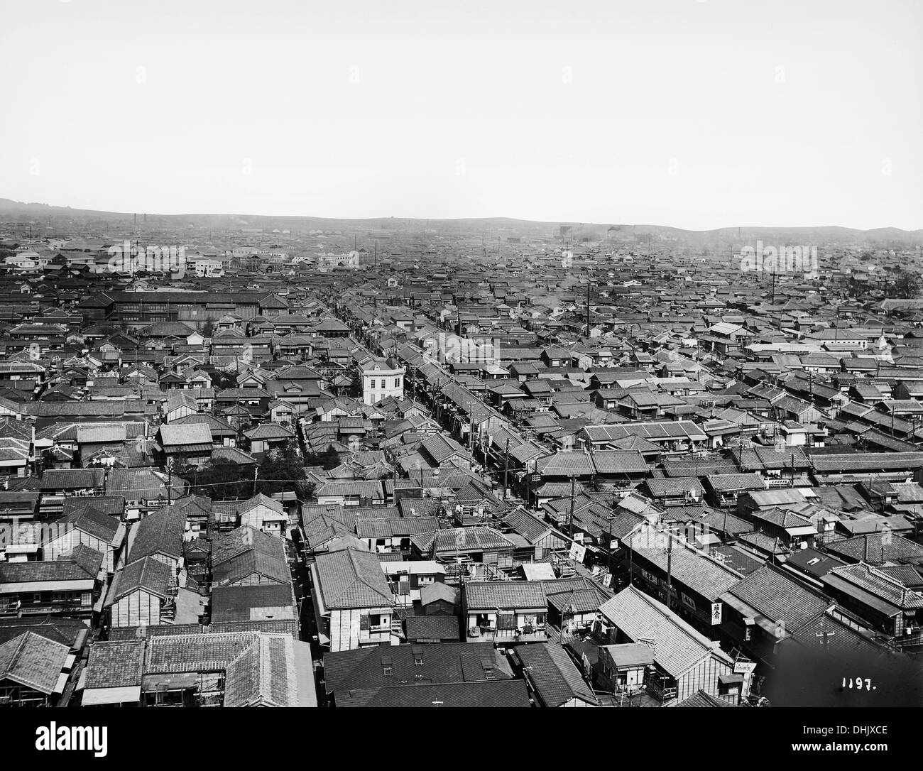 View over a part of Tokyo, Japan, in 1912. The image was taken by