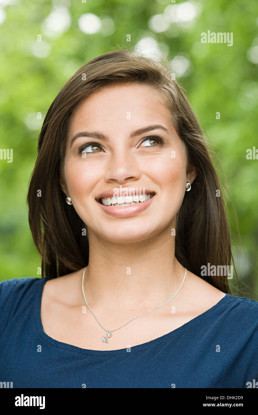 Smiling female hispanic teenager Stock Photo