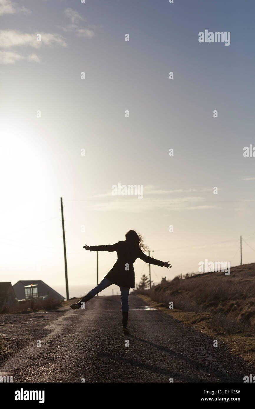 Silhouette people walking on road hi-res stock photography and images ...