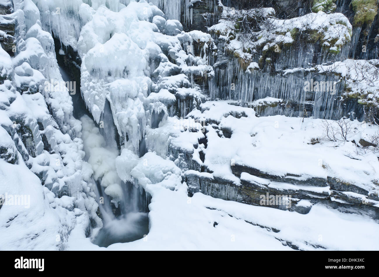 frozen waterfall, Atndalen, Norway Stock Photo - Alamy