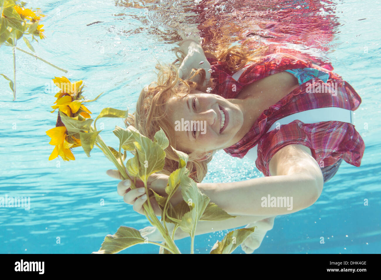 Young woman under water Stock Photo - Alamy
