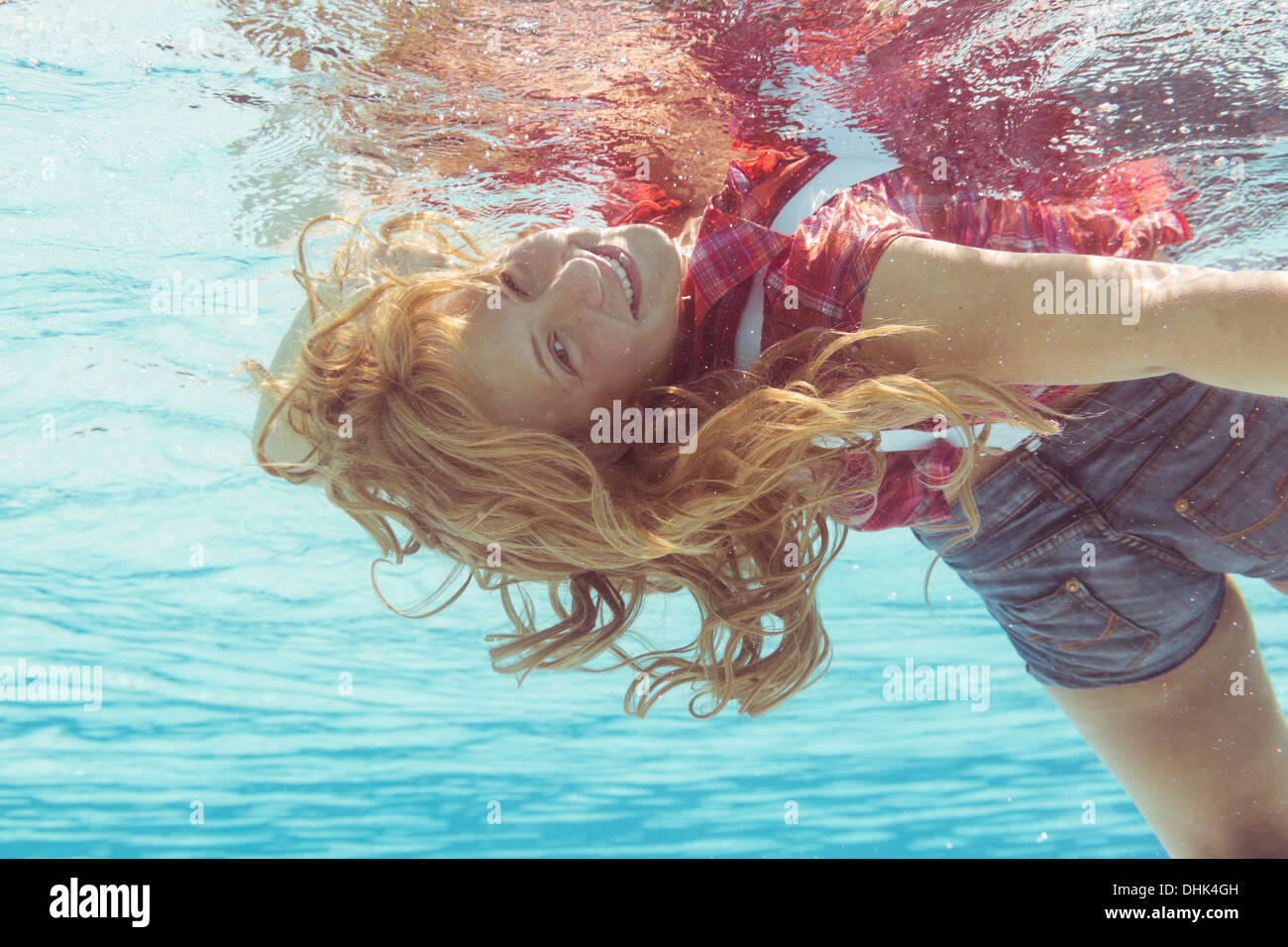 Young woman under water Stock Photo - Alamy