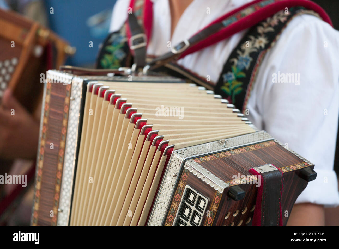 Germany, Bavaria, Wallgau, Man playing accordion Stock Photo Alamy