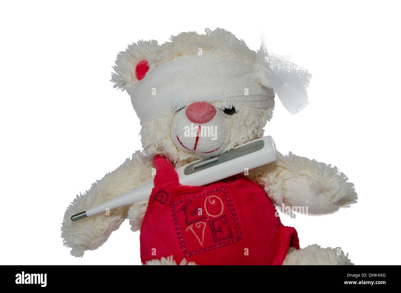 Teddy Bear Get Well Soon Isolated Stock Photo - Image of health, illness:  105311640