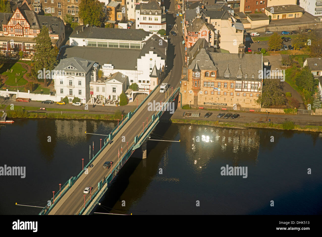 Germany, Rhineland-Palatinate, Moselle valley, Traben-Trarbach, Moselle river Stock Photo