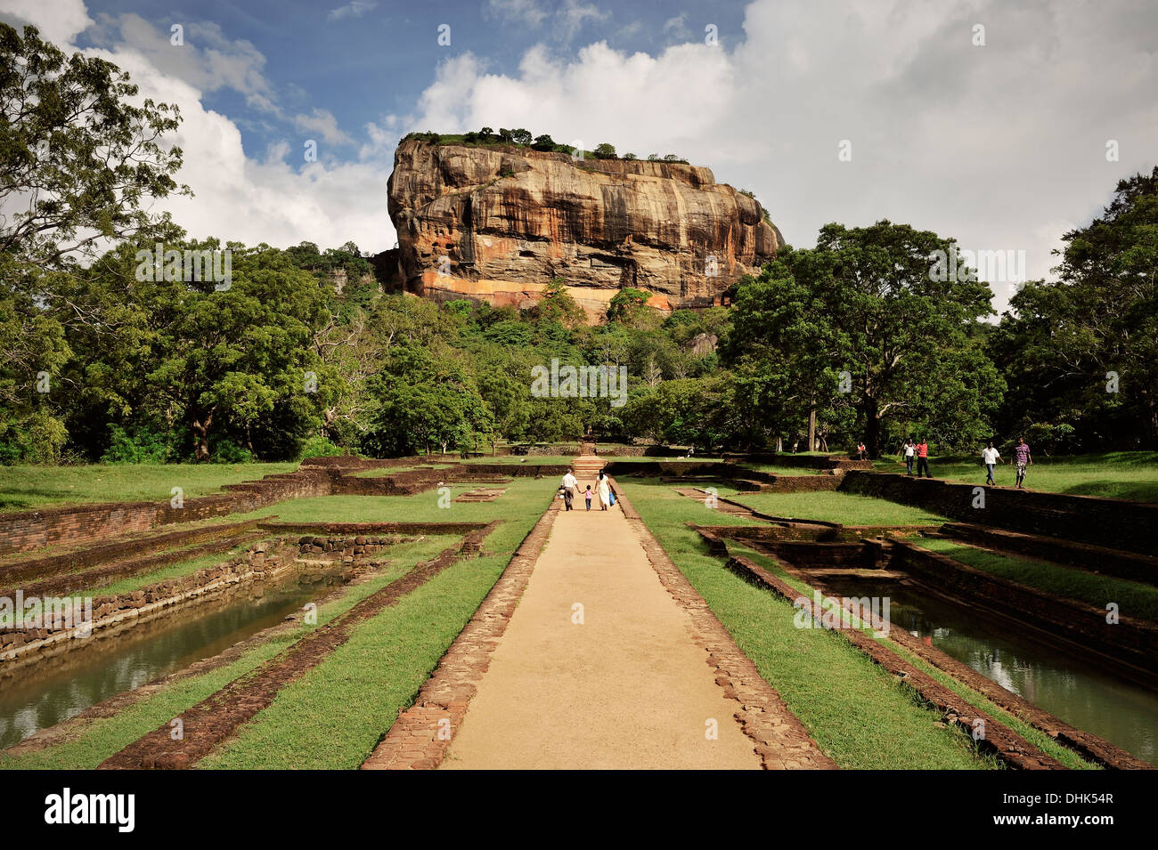 Liew at monolith of Sigiriya rock fortress, cultural triangle, UNESCO world herritage, Matale District, Sri Lanka Stock Photo