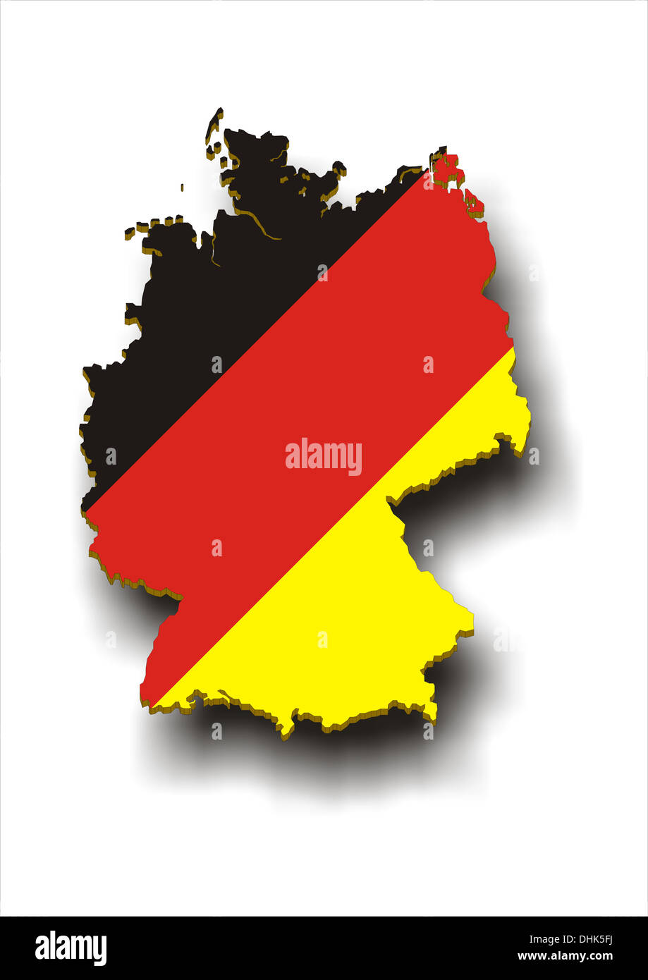 map of germany with national colors Stock Photo