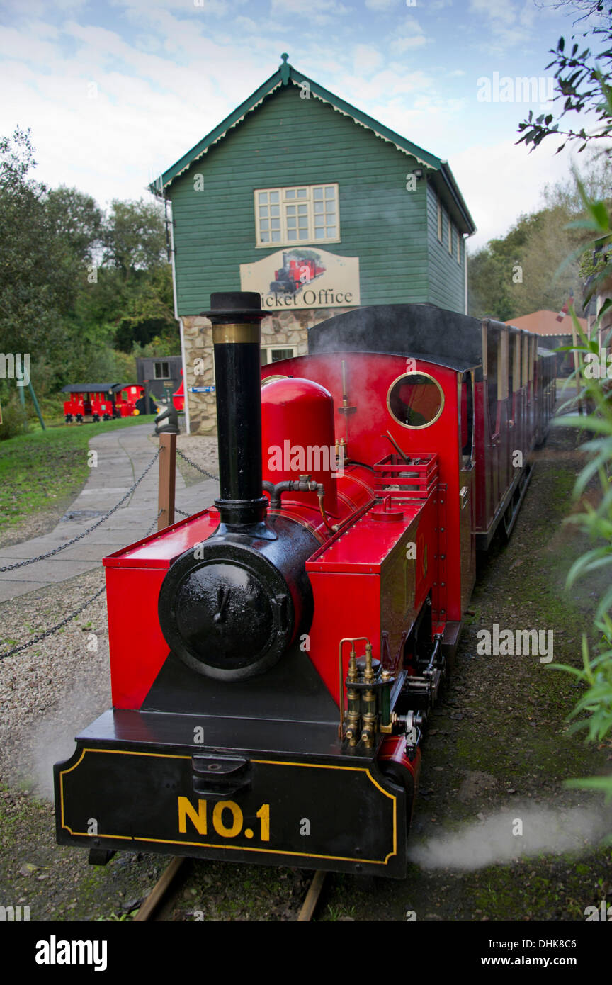 Lappa Valley Steam Railway,a narrow gauge railway attraction in Cornwall, incorporating an old tin mine and boating lake. a UK Stock Photo
