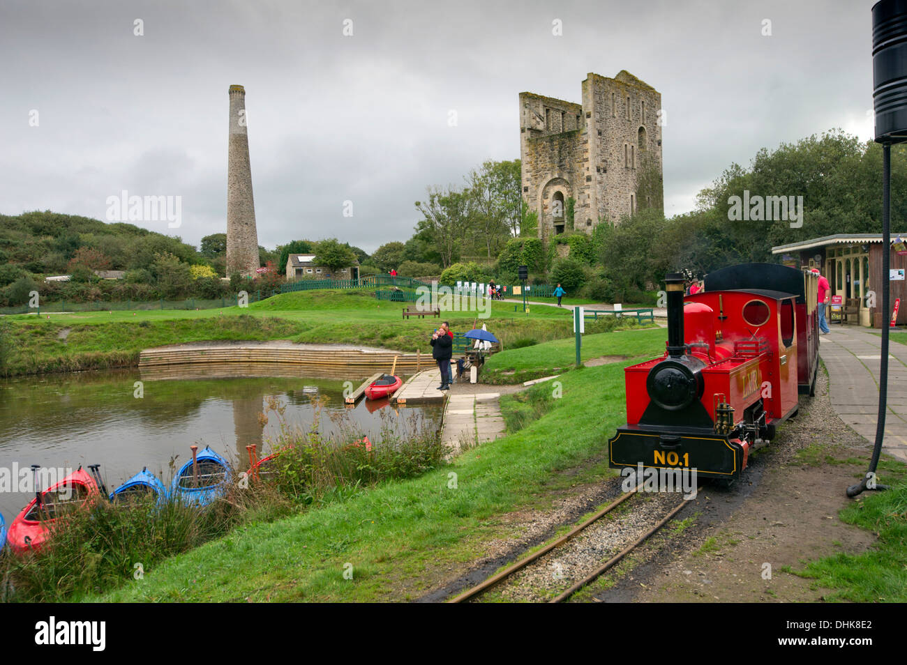 Lappa Valley Steam Railway,a narrow gauge railway attraction in Cornwall, incorporating an old tin mine and boating lake. a UK Stock Photo