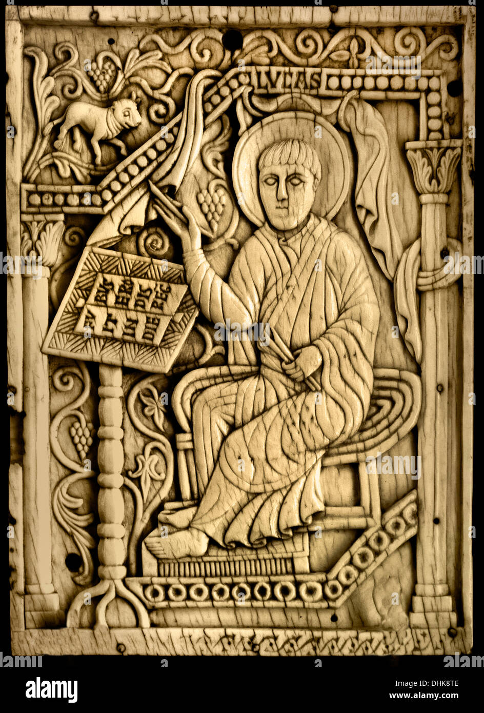 Lucas one of the four Evangelists ,10th Century, North Italy Italian, ivories ivory Stock Photo